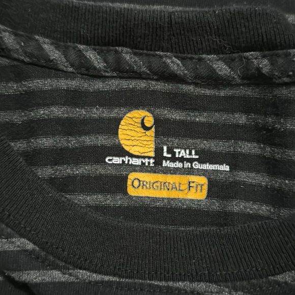 Carhartt Loose Fit Workwear Pocket T-Shirt Gray Stripe-Large Tall - Picture 7 of 8